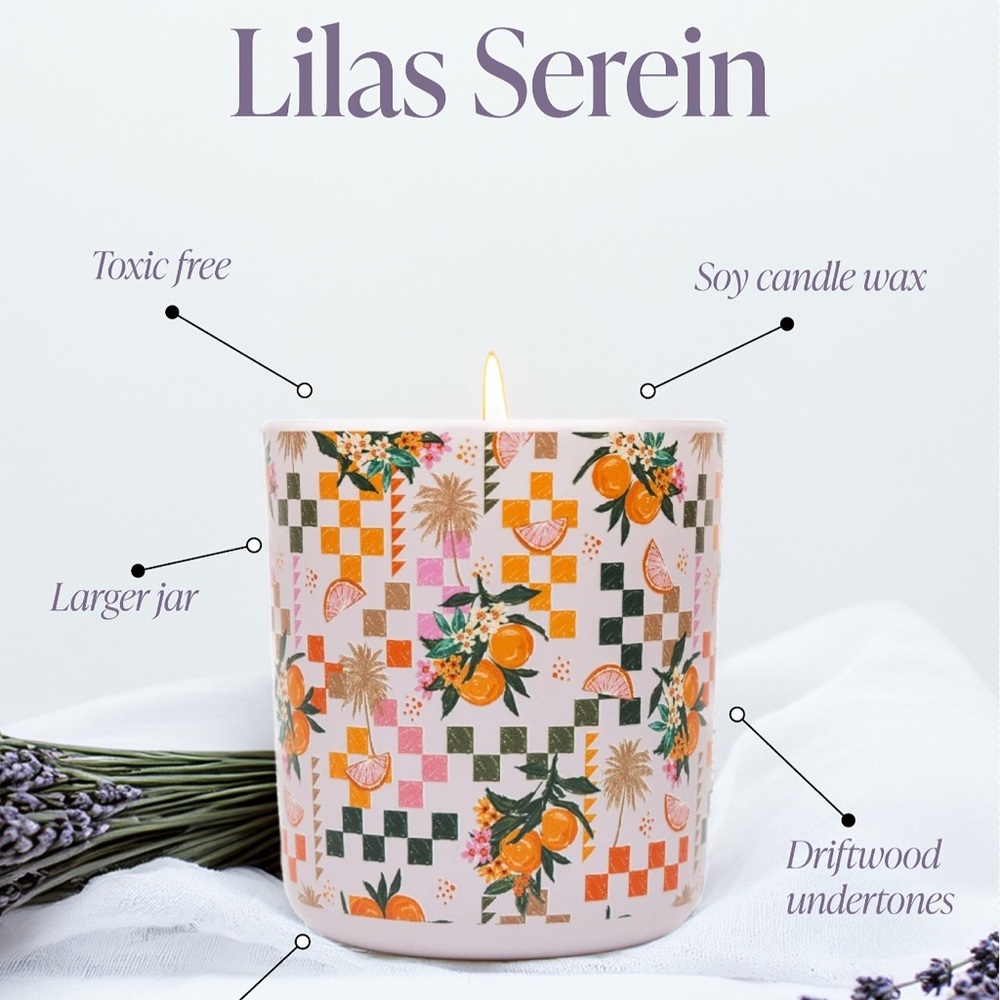 Patterned Soy Candle - Orange and Green